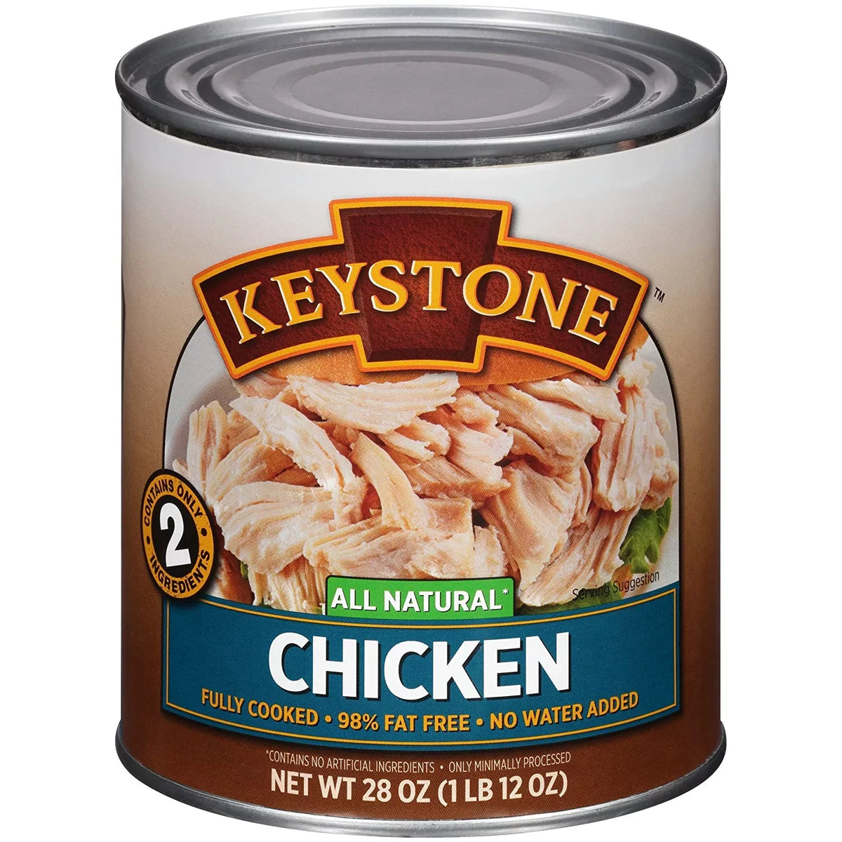(12 Pack) Keystone All Natural Chicken 28 oz Can Emergency Sizeurvival Food For Camping Hiking and Backpacking Ready to Eat- Pack of 12 Cans
