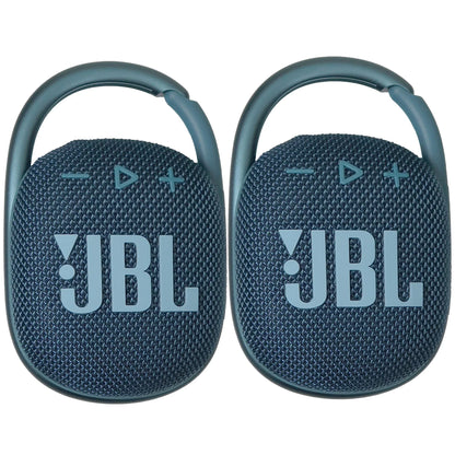 2x JBL Clip 4 Portable Bluetooth Waterproof Sizepeaker (Blue)