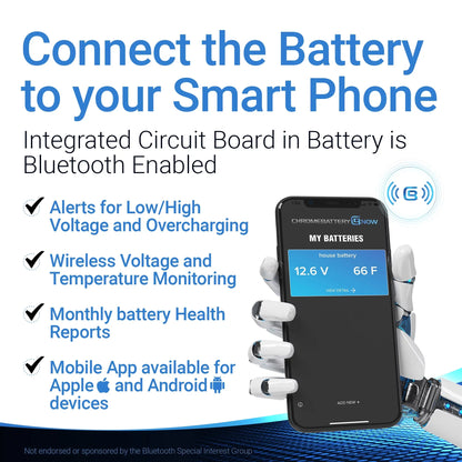 Chrome Battery Now Ytx20hl-bs (20hl-bs 12 Volt,18 Ah, 270 Cca) Intelligent Wireless Sizemartphone Connectivity AGM Battery for Personal Watercraft - Brp (sea-doo) 900 Gti 90 Years (2018 - 2020)