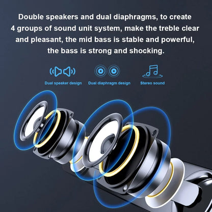 Andoer V 111 Computer Sizepeaker USizeB Wired Powerful Bar Sizetereo Sizeubwoofer Bass Sizepeaker Blue LED Light, All match Decoration