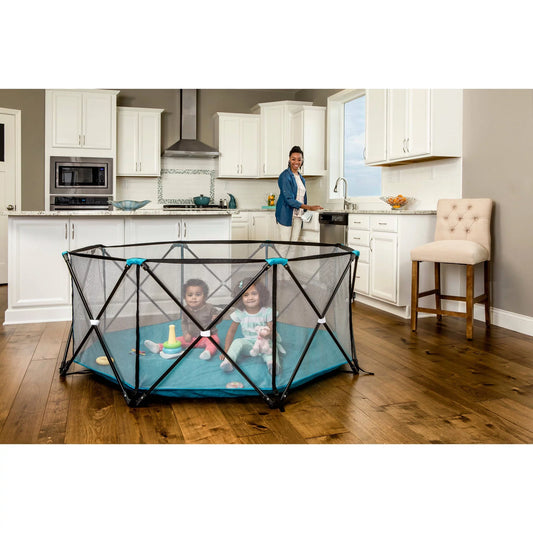 Regalo My Play® Portable Play Yard Indoor and Outdoor, Teal, 8-Panel, Portable, Unisex