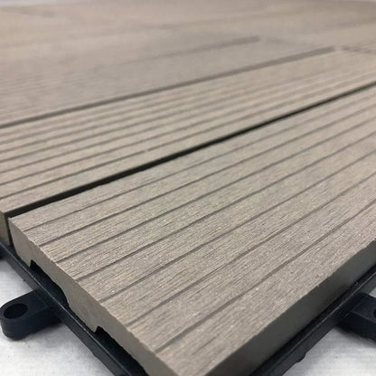 RevTime Easy DIY Wood-Plastic Deck Tiles 12" x 12" x 3/4”, Gray (9 Pcs)