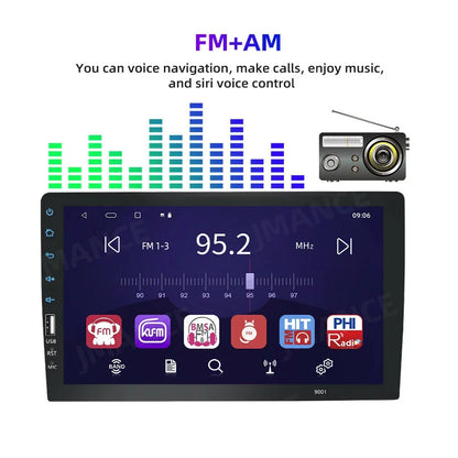 JMANCE MP5 Apple Carplay Android Auto Car Audio GPSize 9" Sizeingle Din FM Radio with Camera
