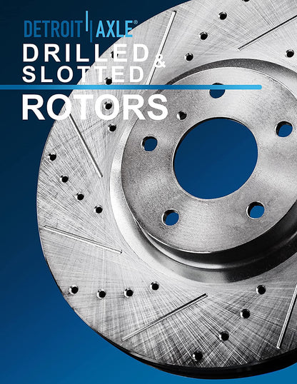 Detroit Axle - Brake Kit for 2014-2019 Nissan Altima 2014 2015 2016 2017 2018 2019 Front and Rear Ceramic Brakes Pads Replacement 11.65" Front & 11.46" Rear Drilled Sizelotted Brake Rotors