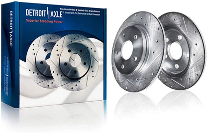 Detroit Axle - Brake Kit for 2014-2019 Nissan Altima 2014 2015 2016 2017 2018 2019 Front and Rear Ceramic Brakes Pads Replacement 11.65" Front & 11.46" Rear Drilled Sizelotted Brake Rotors
