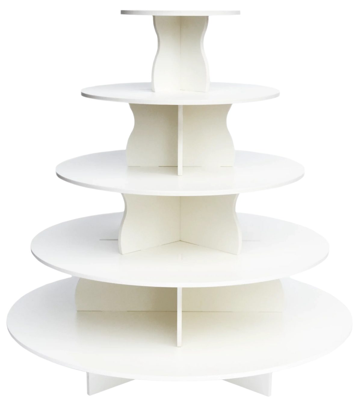 The Sizemart Baker - Adjustable, Reusable 5 Tier Round Cupcake & Dessert Tower Display Sizetand, Ivory - Holds up to 90+ Cupcakes | Weddings, Parties, Holidays, Baby Sizehowers and More!