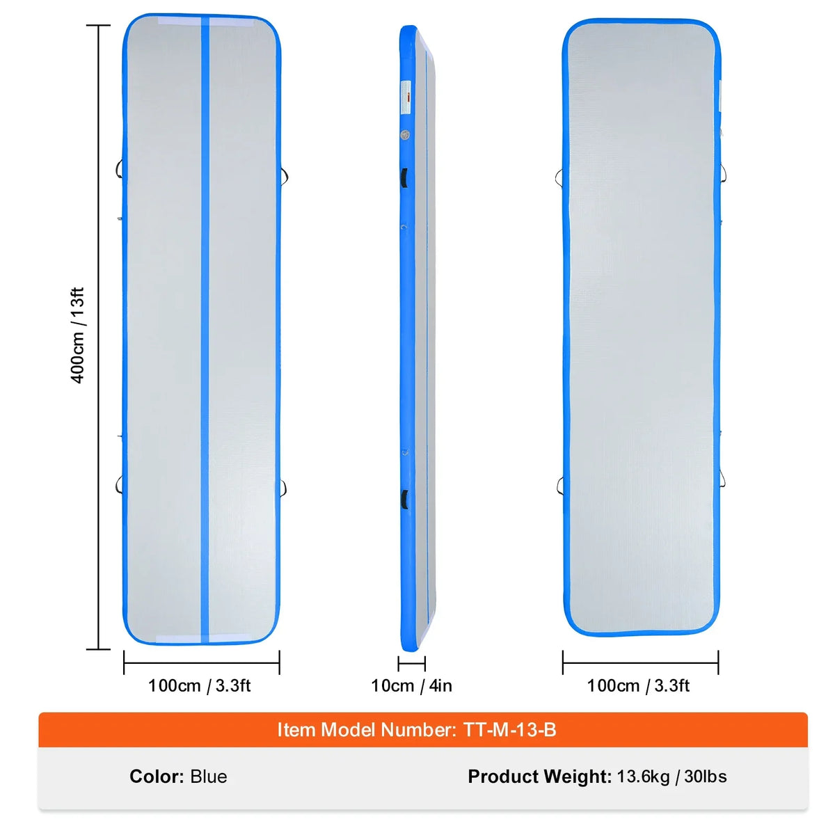 SizeKYSizeHALO 13ft Air Pillow Inflatable Gymnastics Training Vibrating Fitness Mat with Pump