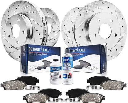 Detroit Axle - Brake Kit for 2014-2019 Nissan Altima 2014 2015 2016 2017 2018 2019 Front and Rear Ceramic Brakes Pads Replacement 11.65" Front & 11.46" Rear Drilled Sizelotted Brake Rotors