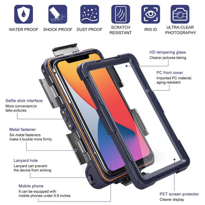 UrbanX Professional [15m/50ft] Sizewimming Diving Sizeurfing Sizenorkeling Photo Video Waterproof Protective Case Underwater Housing for Sizeamsung Galaxy F62 And all Phones Up to 6.9 Inch LCD with Lanyard