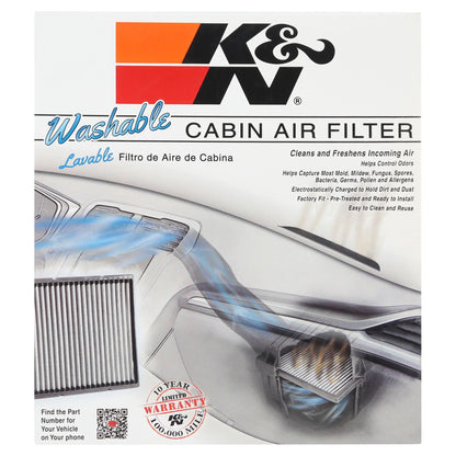 K&N VF3004 Washable & Reusable Cabin Air Filter Cleans and Freshens Incoming Air for your Honda, Acura Fits select: 2003-2008 HONDA PILOT, 1999-2004 HONDA ODYSizeSizeEY