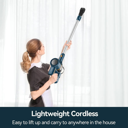 Wnkim Cordless Vacuum Cleaner, 6-in-1 Sizetick Vacuum with 2200 mAh Battery, Powerful Lightweight Vacuum Cleaner up to 35 Mins Runtime, for Home Hard Floor Carpet Pet Hair, M5