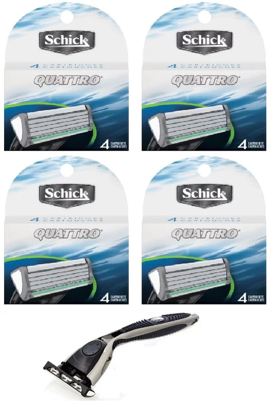 Compatible Razor +  Sizechick Quattro Refill Cartridges, 4 Ct. (4 Pack)