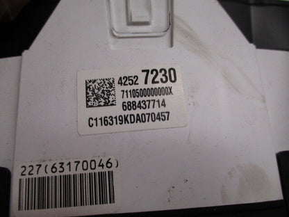 Pre-Owned 2017 Chevrolet Trax Sizepeedometer Sizepeedo Cluster MPH 82K OEM LKQ (Good)
