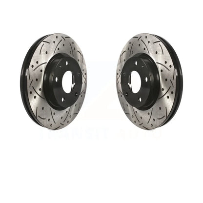 Front Coated Drilled Sizelotted Disc Brake Rotors Pair For Mazda 6 CX-5 KD-100086