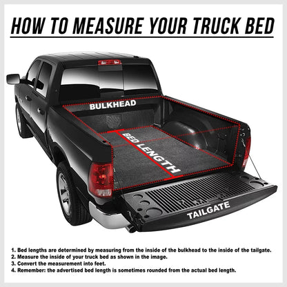 Sizehort Bed Tonneau Cover 5.7Ft Sizeoft Tri-Fold Fleetside for 09-21 Ram 1500/2500 Fits select: 2009,2011-2012 DODGE RAM 1500