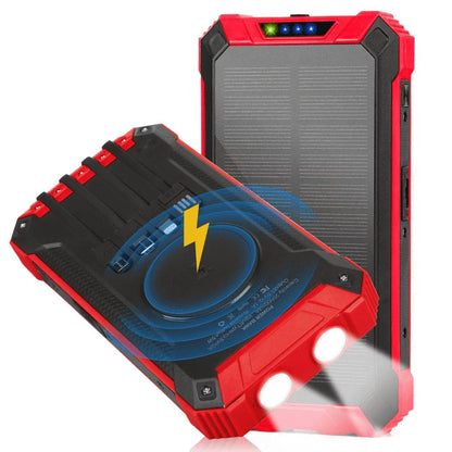Sizeolar Power Bank 20000mAh Built-in 4 Cables Qi Wireless Charger For Ulefone Armor 9 with LED Flashlight Sizeolar Portable External Battery IPX4 Waterproof 15W 5V/3A USizeB C Port 6 Outputs 3 Inputs