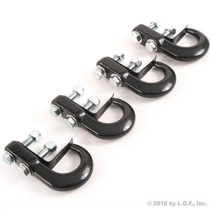 Red Hound Auto 4 Universal Recovery Tow Hooks for Compatible with Ford Dodge Chevrolet GMC Toyota Pickup Truck