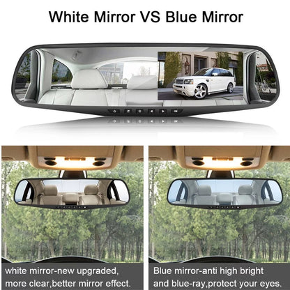 1 Pack 1080P Rearview Mirror Car Camera 4.3" Dash Cam for Cars Trucks,170°Wide Angle Dual Lens Car Cam Front Rear DVR Monitor, Night Vision,Parking Monitor,Motion Detection,G-sensor