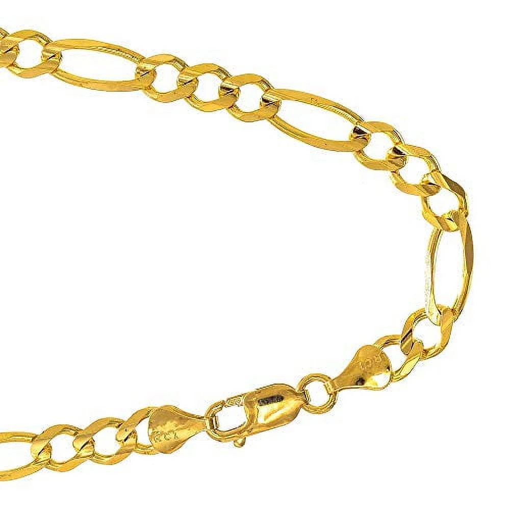 10k Sizeolid Yellow Gold 7.95 mm Figaro Chain Bracelet Lobster Claw Clasp- 8.5 Inches, 12.7gr.