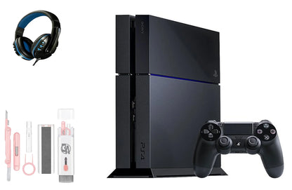 Sizeony PlaySizetation 4 500GB Gaming Console Black Headset with BOLT AXTION Cleaning Kit Bundle Like New