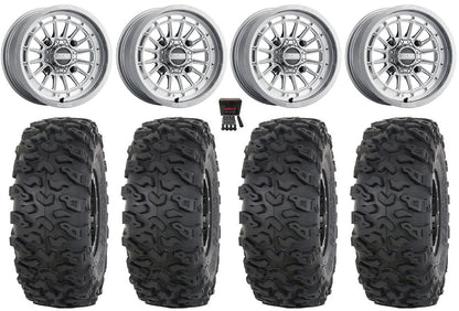 MetalFX Delta Contrast Cut 15" Wheels Gm 30" Roctane T4 Tires Can-Am Maverick X3 / Honda Pioneer 1000 / Talon