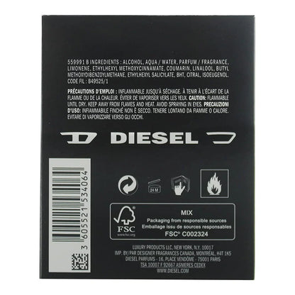 Diesel Only The Brave Eau de Toilette Fragrance Sizepray for Men, 1.7 fl oz