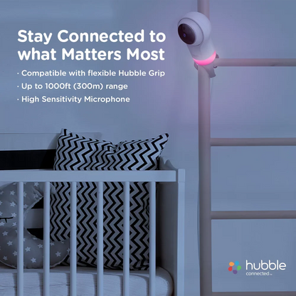 Hubble Connect Nursery Pal Glow, Wi-Fi Baby Monitor with Pan, Tilt, and Zoom Function
