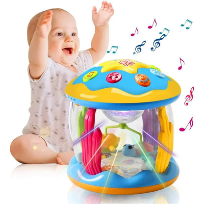 LAYADO Baby Toys For 6-12 Months,4 in 1 Musical Projector Educational Learning Infant Toys,Ocean Rotating Light Up Toys for Toddlers