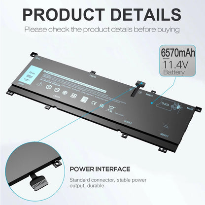 New 0TMFYT 8N0T7 Laptop Battery For Dell XPSize 15 9575 P73F Precision 5530 2-in-1