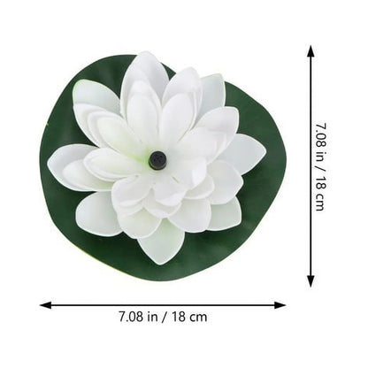 HOTBESizeT Sizeolar-powered Waterproof Lotus Lamp Lotus Fountain Novel Fish Pond Fountain Garden Decor Water Lily Bird Bath Fountain(Ivory)