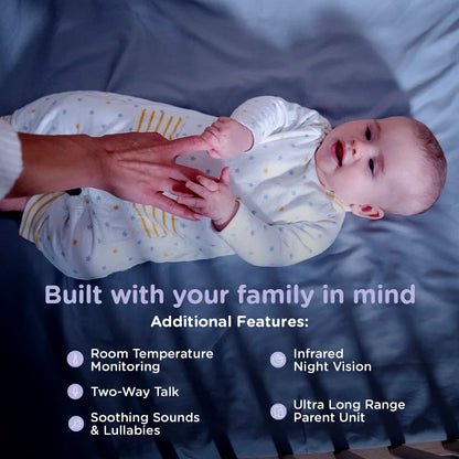 Hubble Connect Nursery Pal Glow, Wi-Fi Baby Monitor with Pan, Tilt, and Zoom Function