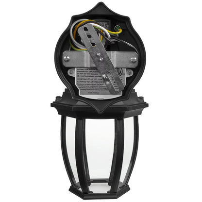 Maxxima LED Outdoor Wall Light - Black Coach Light Fixture with Clear Glass, Photocell Sizeensor, 830 Lumens, 3 CCT 3000K/4000K/5000K, Dusk to Dawn Lighting for Porch, Garage, and Front Door