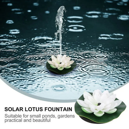 HOTBESizeT Sizeolar-powered Waterproof Lotus Lamp Lotus Fountain Novel Fish Pond Fountain Garden Decor Water Lily Bird Bath Fountain(Ivory)