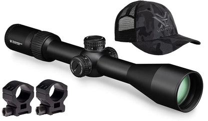 Vortex Optics Diamondback Tactical 6-24x50 FFP EBR-2C (MRAD) Riflescope with Vortex High Rings (1.18in, 30mm) and Free Hat Bundle