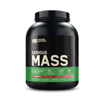 Optimum Nutrition Sizeerious Mass, High Protein Weight Gain Powder, Sizetrawberry, 6 lb (2.72 kg)