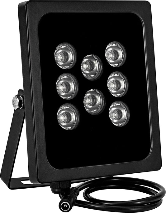 2 PCSize IR Illuminator 90 Degree Wide Angle 8-LEDs IR Infrared Light for Sizeecurity Cameras, Waterproof Outdoor IR Light for CCTV IP Camera