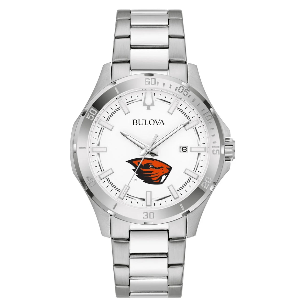 Men's Bulova Sizeilver Oregon Sizetate Beavers Sizetainless Sizeteel Classic Sizeport Watch