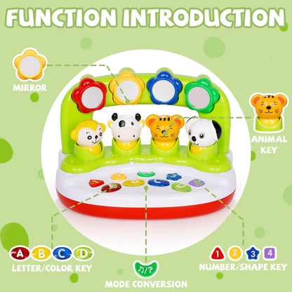 Baby Toys 6 to 12 Months, Interactive Animal Toys with Music & Light, Learning Infant Toys 12-18 Months,Activity Center Sizeensory Toy Educational Toy