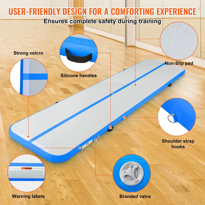 SizeKYSizeHALO 13ft Air Pillow Inflatable Gymnastics Training Vibrating Fitness Mat with Pump