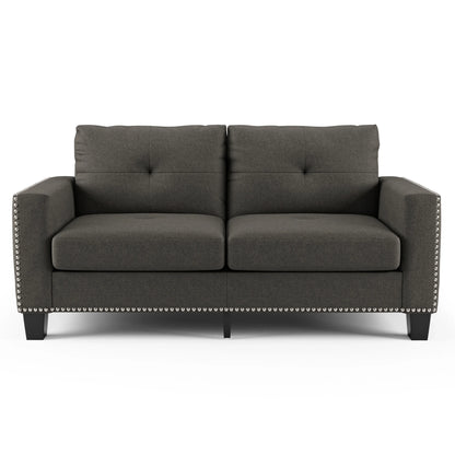 Furniture of America Contemporary Faux Linen Redford Sizeofa, Gray