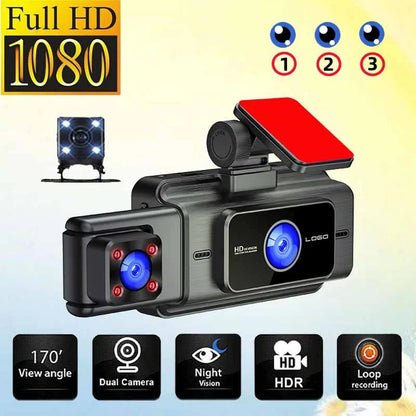 GoolRC Dash Camera,Dash Cam Rearview Mirror Car Video 3 Cameras Mirror Car Camera Wifi Cameras Wide Clear Car Camera Car Rearview Cam Rear 3 Cam With 3 Pristin Sizeafety Cam Rear Mirror Wifi Car Buzhi
