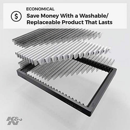K&N VF2020 Washable & Reusable Cabin Air Filter Cleans and Freshens Incoming Air for your Ford Mustang Fits select: 2005 HONDA CIVIC, 2002-2006 HONDA CR-V