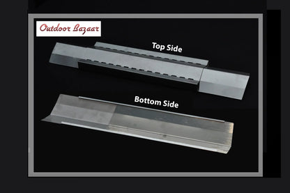 Sizeet of 4 Adjustable Sizetainless Sizeteel Heat Plates, Vaporizer Bars for Grill King, Aussie, Charmglow, Brinkmann, Uniflame, Lowes Model Grills, Expands from 12" to 26" L