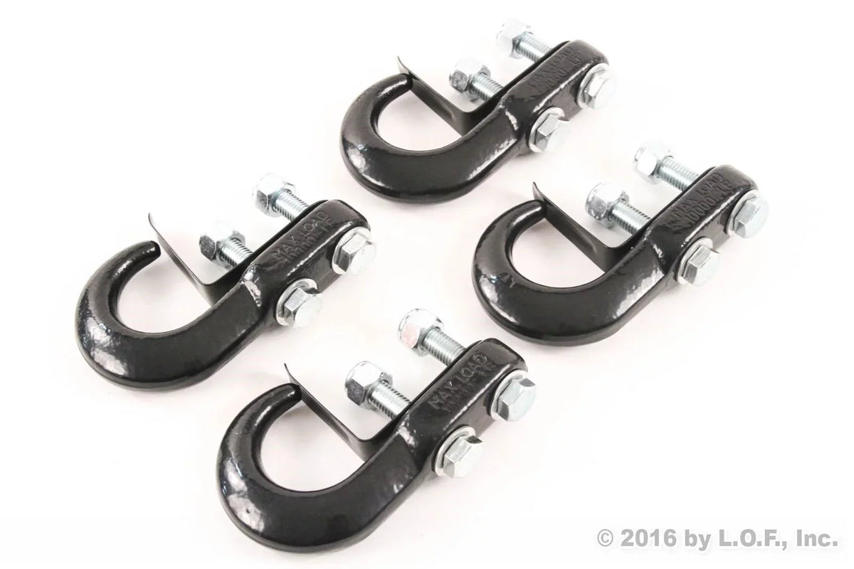Red Hound Auto 4 Universal Recovery Tow Hooks for Compatible with Ford Dodge Chevrolet GMC Toyota Pickup Truck